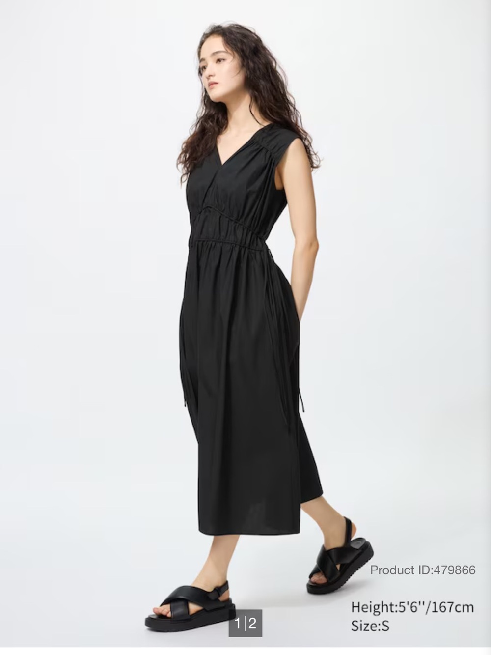 Uniqlo Cotton Gathered Dress